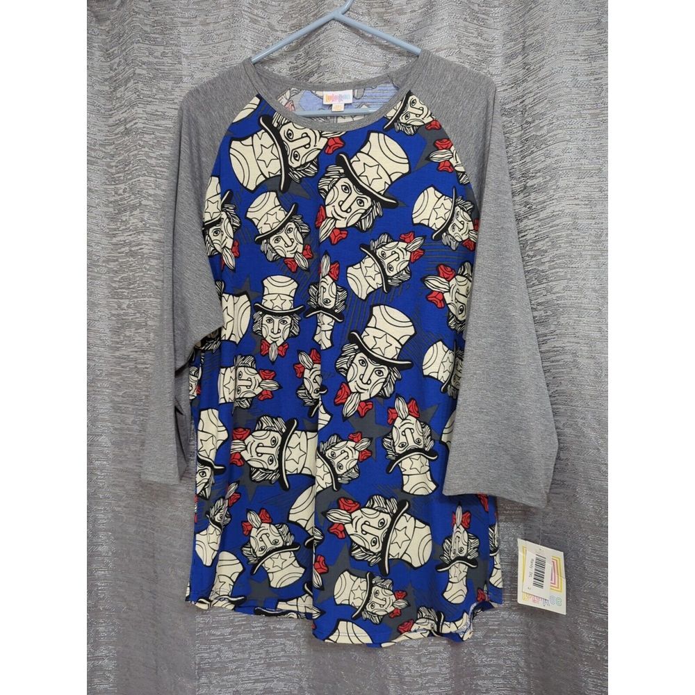LulaRoe NWT 3/4 Sleeve Patriotic Shirt Women's Size‎ 3xl